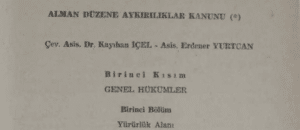 1952 Tarihli Alman Düzenine Aykırılık Kanunu