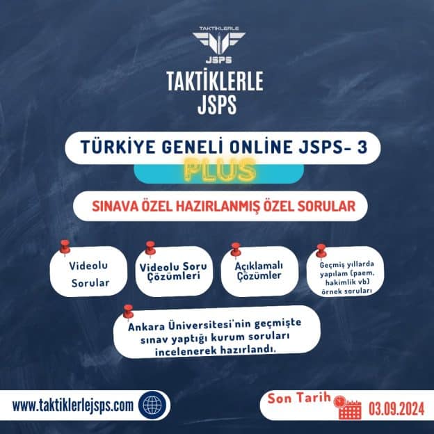 TÜRKİYE GENELİ ONLINE JSPS- 3 PLUS (2024)